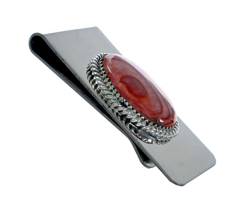 Genuine Navajo Oyster Shell Sterling Silver Money Clip X10871